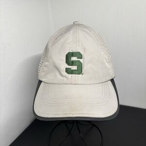 Michigan State Spartans Nike Golf Baseball Cap Hat Mesh Adjustable‎ White Green